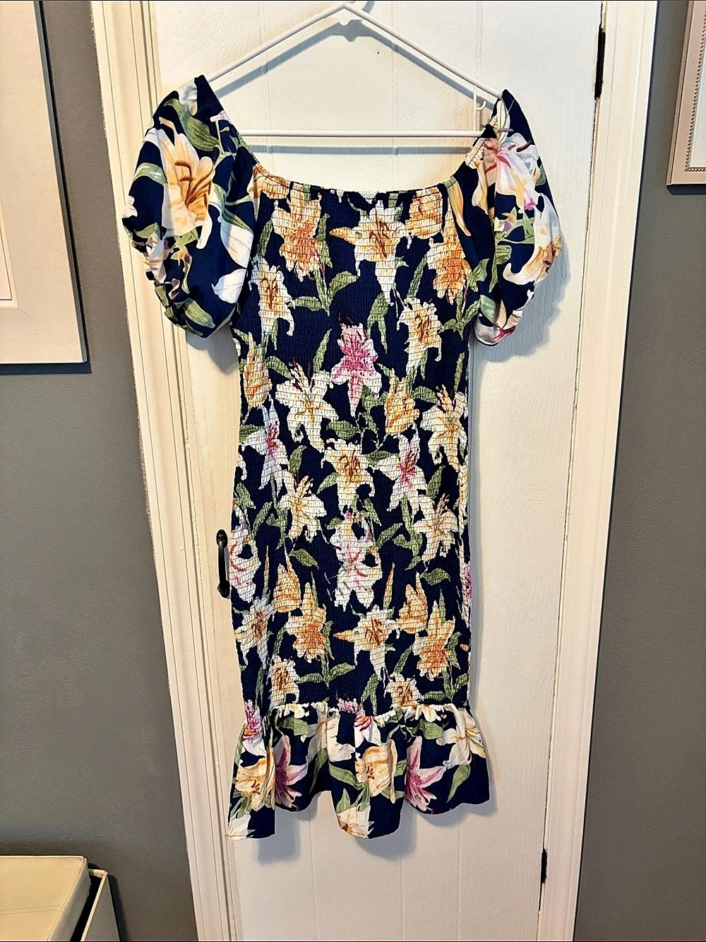 Floral Mini Dress in Blue & Multicolor Like New